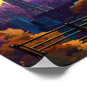 Poster Manhattan New York USA illustration de voyage vint (Coin)