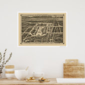 Poster Manhattan New York Worlds Fair Map 1883 (Cuisine)