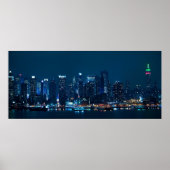 Poster Manhattan Night Panorama (Devant)