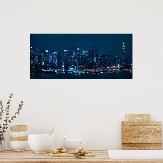 Poster Manhattan Night Panorama (Cuisine)
