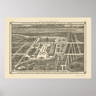 Poster Manhattan, NY Carte panoramique - 1883