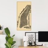 Poster Manhattan, NY Carte panoramique - 1900 (Bureau à domicile)