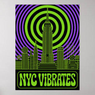 Poster Manhattan NYC Vibrations Empire State Building Art