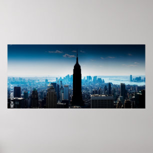 Poster Manhattan Panorama Avec Empire State Building