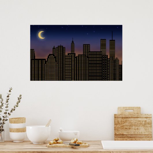 Poster Manhattan Skyline (Cuisine)