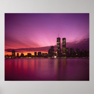 Poster Manhattan Skyline et Hudson River, New York, 2
