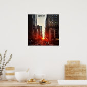 Poster Manhattanhenge Coucher de soleil (Cuisine)