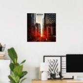 Poster Manhattanhenge Coucher de soleil (Bureau à domicile)