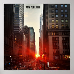 Poster Manhattanhenge Coucher de soleil