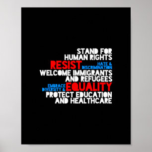 Poster Manifestation anti Trump Droits de l'Homme Résiste