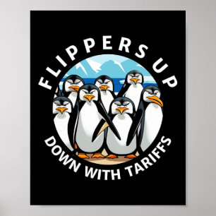 Poster Manifestation des manchots, nageoires levées, cont
