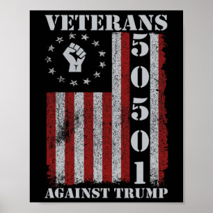 Poster Manifestation des vétérans militaires Usa Drapeau