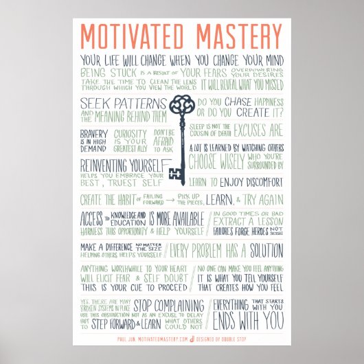 Poster Manifeste de la maîtrise motivée (24 x 36 pouces) (Devant)