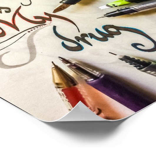 Poster Manifeste de l'écrivain fou stylos et crayons (Coin)