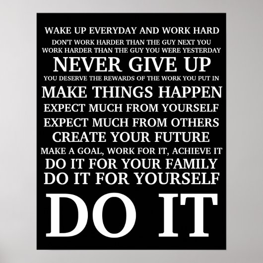 Poster Manifeste de travail dur (Devant)