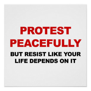 Poster Manifester pacifiquement Mais Résister