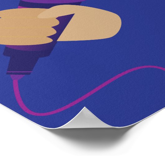 Poster Manipulation de microphone (Coin)