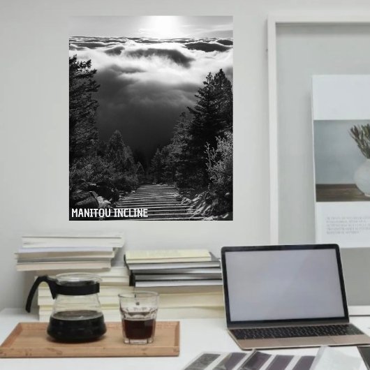 Poster Manitou Incline Sunrise Noir & Blanc