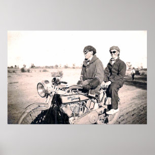 poster Mannen Riding Motorcycle 1920