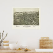 Poster Mannington, WV Carte panoramique - 1897 (Cuisine)