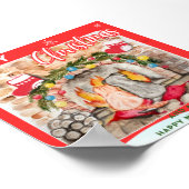 Poster Manoir de Noël confortable avec chien et chat (Coin)