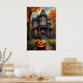 Poster Manoir d'Halloween éffrayant (Cuisine)
