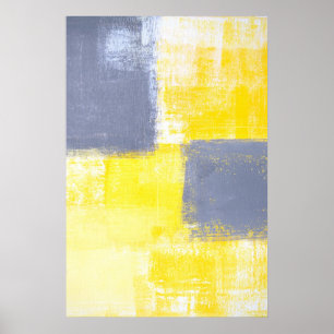 Poster "Manquant" l'art abstrait gris et jaune