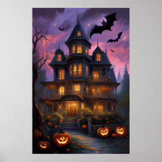 Poster Mansion Mystique, Halloween Éffrayante