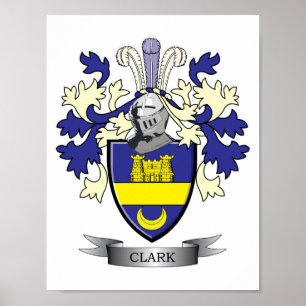 Poster Manteau de crête de famille de Clark des bras