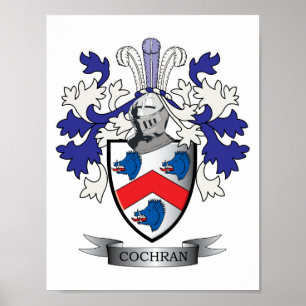 Poster Manteau de crête de famille de Cochran des bras