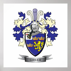 Poster Manteau de crête de famille de Greer des bras