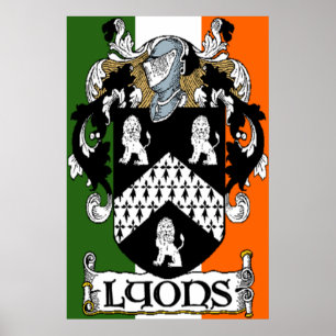 Poster Manteau de Lyon de copie irlandaise de drapeau de