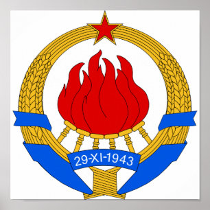 Poster Manteau des bras de la Yougoslavie (1945-1992)