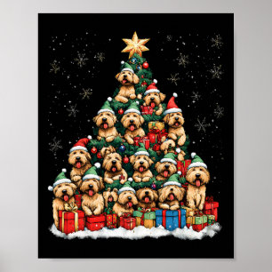 Poster Manteau doux roux Terrier Arbre de Noël Chien San
