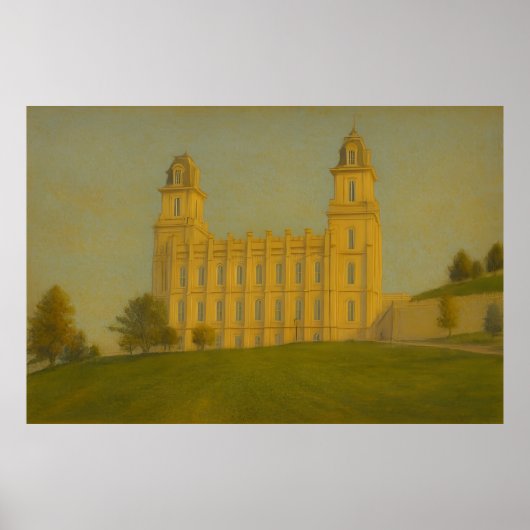 Poster Manti Utah Temple Painting™ LDS Wall Art (Devant)