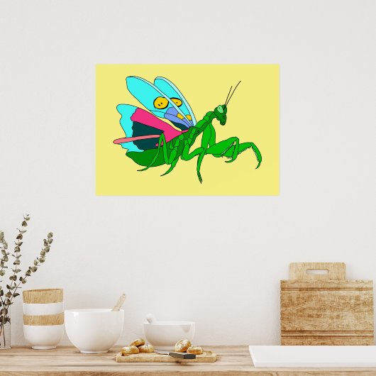 Poster Mantis de prière colorée (Cuisine)