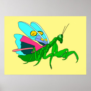Poster Mantis de prière colorée