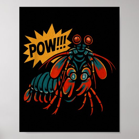 Poster Mantis Shrimp W Punch Funny Ocean Animal (Devant)