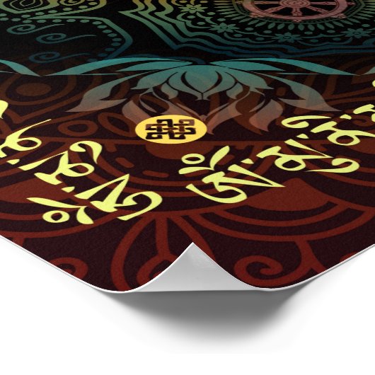 Poster Mantra Bouddha Shakyamuni (Coin)