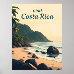Poster Manuel Antonio, Costa Rica – Illustration Vintage