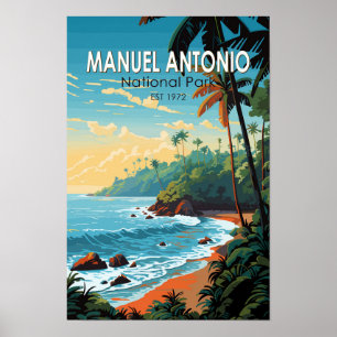 Poster Manuel Antonio Parc National Voyage Art Rétro
