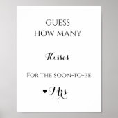 Poster manuscrit combien de baisers jeu de douche de nage (Devant)