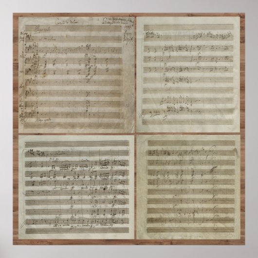 Poster Manuscrit du Concerto pour violon Mozart (Devant)
