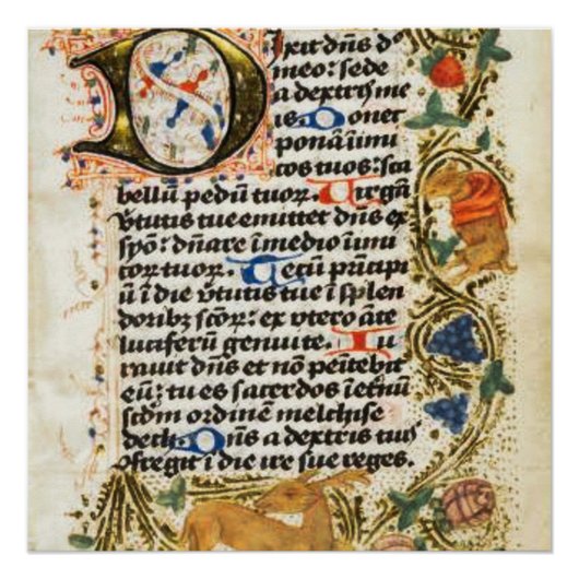 Poster Manuscrit lumineux médiéval (Devant)
