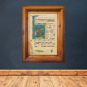 Poster Manuscrit médiéval de Noël Grégorien Chant
