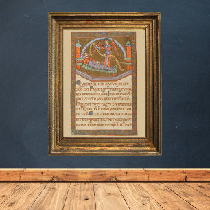 Poster Manuscrit médiéval de Noël Saint Joseph