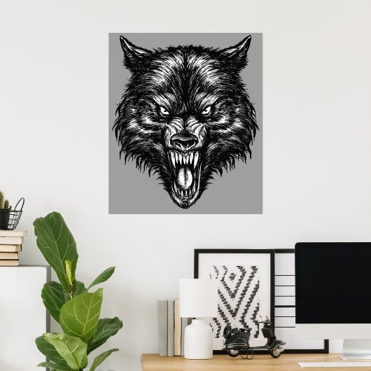 Poster manuscrit Wolf (Bureau à domicile)
