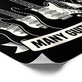 Poster Many Guitars One Wife Funny Musician Guitarist Hum (Coin)