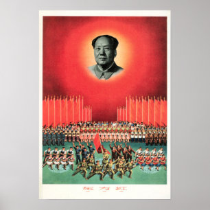 Poster Mao Zedong "L'Est est rouge" Propagande de la Chin