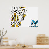 Poster Maori, tatouage tribal (Cuisine)